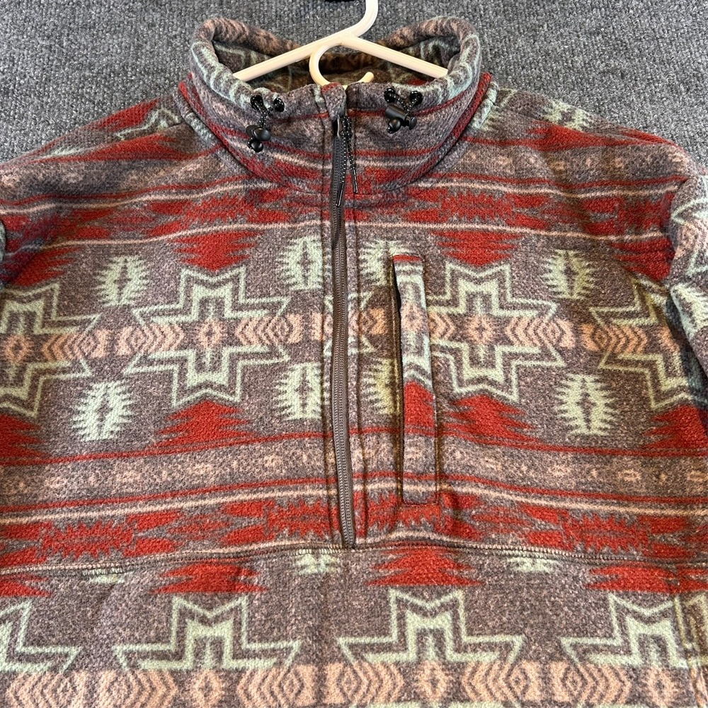 Powder River Outfitters Panhandle Men's Aztec Fleece Pullover XXL 2XL Red Gray